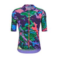 SANTINI Cyklistický dres s krátkým rukávem - REDUX LOUD - zelená/fialová/růžová M