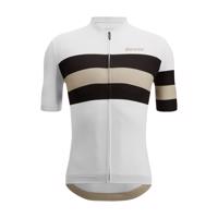 SANTINI Cyklistický dres s krátkým rukávem - SLEEK BENGAL  - bílá/černá/ivory M