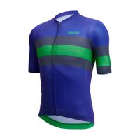 SANTINI Cyklistický dres s krátkým rukávem - SLEEK BENGAL  - modrá/zelená XL