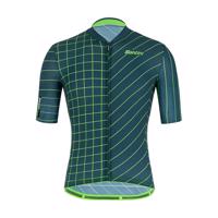 SANTINI Cyklistický dres s krátkým rukávem - SLEEK DINAMO - modrá/oranžová/zelená 2XL
