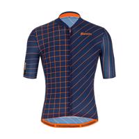 SANTINI Cyklistický dres s krátkým rukávem - SLEEK DINAMO - modrá/oranžová