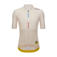 SANTINI Cyklistický dres s krátkým rukávem - TDF MAILLOT JAUNE - M. VENTOUX - ivory L