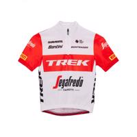 SANTINI Cyklistický dres s krátkým rukávem - TREK 2023 KIDS - bílá/červená 9Y