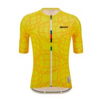 SANTINI Cyklistický dres s krátkým rukávem - UCI GOODWOOD 1982 - žlutá 2XL