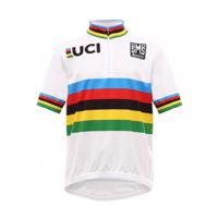 SANTINI Cyklistický dres s krátkým rukávem - UCI KIDS - bílá/vícebarevná 11Y