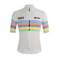 SANTINI Cyklistický dres s krátkým rukávem - UCI WORLD CHAMP 100 - duhová/bílá M