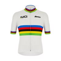SANTINI Cyklistický dres s krátkým rukávem - UCI WORLD CHAMP ECO - duhová/bílá M