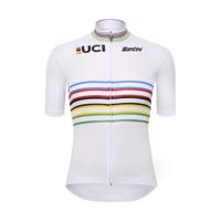 SANTINI Cyklistický dres s krátkým rukávem - UCI WORLD CHAMPION MASTER - duhová/bílá L