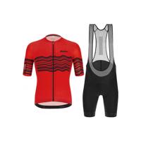 SANTINI Cyklistický krátký dres a krátké kalhoty - TONO PROFILO - červená/černá