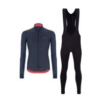 SANTINI Cyklistický zimní dres a kalhoty - COLORE PURO+OMNIA - modrá/černá