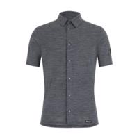 SANTINI košile - GRAVEL SUMMER WOOL - šedá 3XL