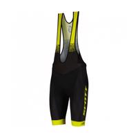 SCOTT Cyklistické kalhoty krátké s laclem - RC TEAM ++ 2022 - žlutá/černá S