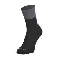 SCOTT Cyklistické ponožky klasické - BLOCK STRIPE CREW - šedá/černá 39-41