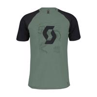 SCOTT Cyklistické triko s krátkým rukávem - ICON RAGLAN - zelená/černá