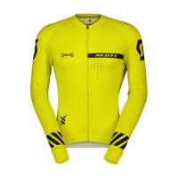 SCOTT Cyklistický dres s dlouhým rukávem letní - PRO - žlutá M