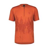 SCOTT Cyklistický dres s krátkým rukávem - TRAIL FLOW ZIP SS - oranžová M