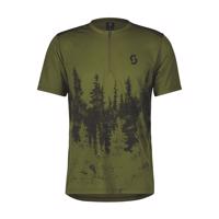 SCOTT Cyklistický dres s krátkým rukávem - TRAIL FLOW ZIP W - zelená S