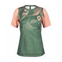 SCOTT Cyklistický dres s krátkým rukávem - TRAIL VERTIC LADY - růžová/zelená S