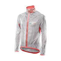 SIX2 Cyklistická větruodolná bunda - GHOST - červená/transparentní L