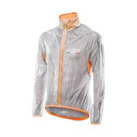 SIX2 Cyklistická větruodolná bunda - GHOST - oranžová/transparentní 2XL