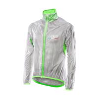 SIX2 Cyklistická větruodolná bunda - GHOST - žlutá/transparentní/zelená L