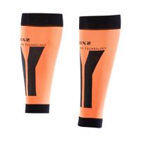 SIX2 Cyklistické návleky po kolena - CALF - oranžová/černá S