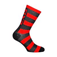 SIX2 Cyklistické ponožky klasické - LUXURY MERINO - černá/červená 35-38