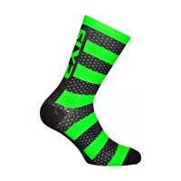 SIX2 Cyklistické ponožky klasické - LUXURY MERINO - zelená/černá 35-38