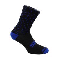 SIX2 Cyklistické ponožky klasické - MERINO WOOL - černá/modrá 36-39