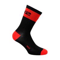 SIX2 Cyklistické ponožky klasické - SHORT LOGO - černá/červená 44-47
