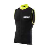 SIX2 Cyklistický dres bez rukávů - BIKE2 STRIPES - žlutá/černá