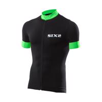 SIX2 Cyklistický dres s krátkým rukávem - BIKE3 STRIPES - zelená/černá S