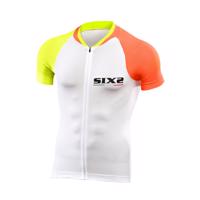 SIX2 Cyklistický dres s krátkým rukávem - BIKE3 ULTRALIGHT - bílá/žlutá/oranžová S