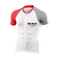 SIX2 Cyklistický dres s krátkým rukávem - BIKE3 ULTRALIGHT - šedá/červená/bílá S