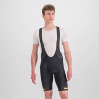 SPORTFUL Cyklistické kalhoty krátké s laclem - NEO - černá/žlutá M