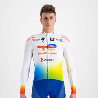 SPORTFUL Cyklistický dres s dlouhým rukávem zimní - TOTAL ENERGIES 2022 - oranžová/bílá/modrá/žlutá