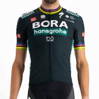 SPORTFUL Cyklistický dres s krátkým rukávem - BORA HANSGROHE 2021  - šedá/zelená