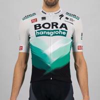 SPORTFUL Cyklistický dres s krátkým rukávem - BORA HANSGROHE 2021 - zelená/šedá XL