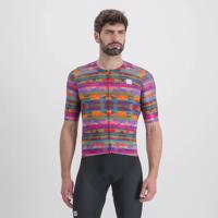 SPORTFUL Cyklistický dres s krátkým rukávem - GLITCH BOMBER - vícebarevná/růžová 3XL