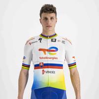SPORTFUL Cyklistický dres s krátkým rukávem - TOTAL ENERGIES 2022 - modrá/bílá/oranžová/žlutá 3XL