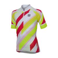 SPORTFUL Cyklistický dres s krátkým rukávem - VOLT KIDS - žlutá/červená/bílá 14Y