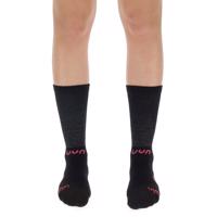 UYN Cyklistické ponožky klasické - AERO WINTER LADY - černá/růžová 37-38