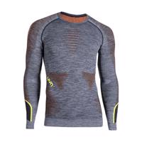 UYN Cyklistické triko s dlouhým rukávem - AMBITYON - oranžová/šedá L-XL