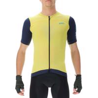 UYN Cyklistický dres s krátkým rukávem - BIKING GARDA - modrá/žlutá L
