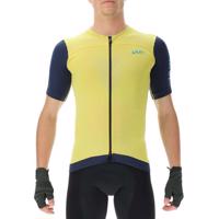 UYN Cyklistický dres s krátkým rukávem - BIKING GARDA - modrá/žlutá S