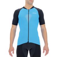 UYN Cyklistický dres s krátkým rukávem - BIKING GRANFONDO - černá/modrá L