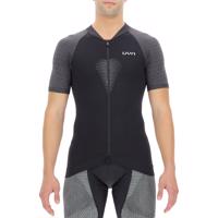 UYN Cyklistický dres s krátkým rukávem - BIKING GRANFONDO - černá/šedá 2XL