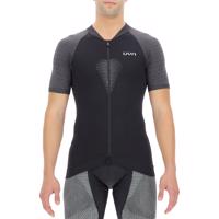 UYN Cyklistický dres s krátkým rukávem - BIKING GRANFONDO - černá/šedá S