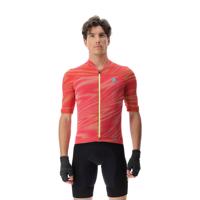 UYN Cyklistický dres s krátkým rukávem - BIKING WAVE - černá/červená S