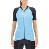 UYN Cyklistický dres s krátkým rukávem - GRANFONDO LADY - antracitová/světle modrá/černá/modrá XL